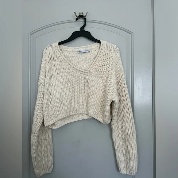 Zara Chucky Knit Cropped SweaterWomen’s Size medium Bloggers Favorite - Picture 1 of 7